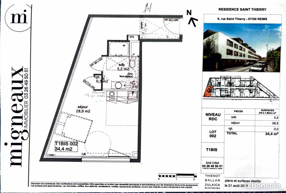 Appartement à louer, 34m², Reims