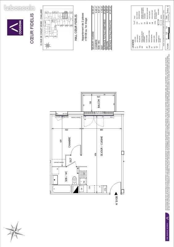 Appartement à louer, 37m², Challans
