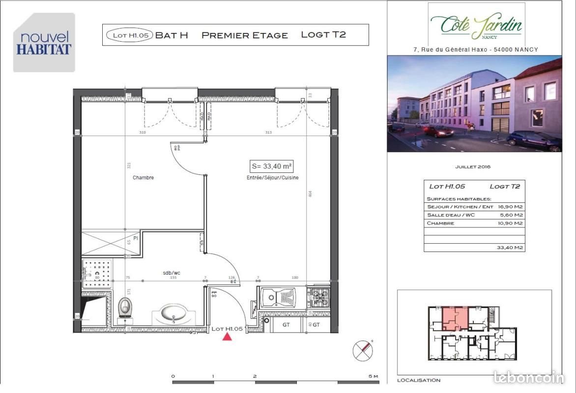 Appartement à louer, 33m², Nancy