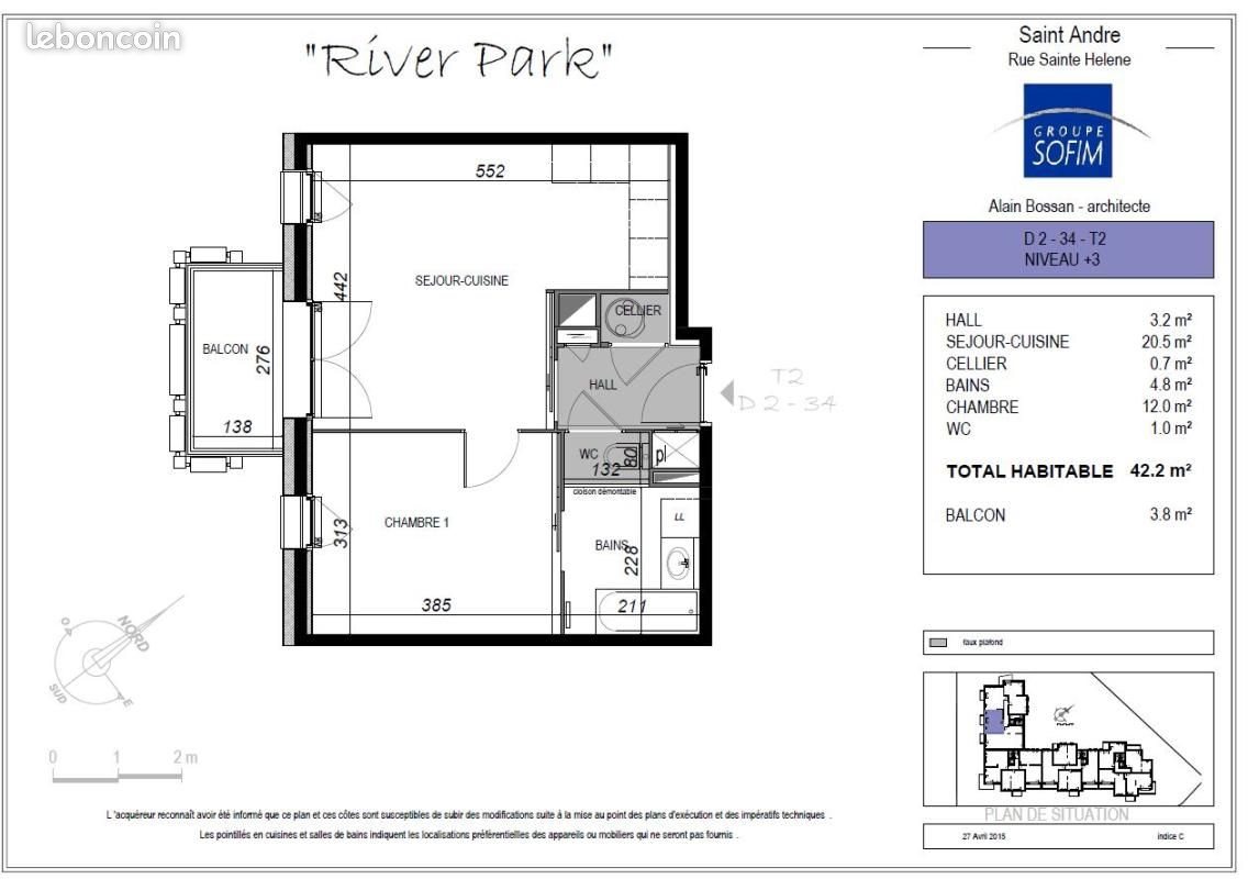 Appartement à louer, 42m², Saint-André-lez-Lille