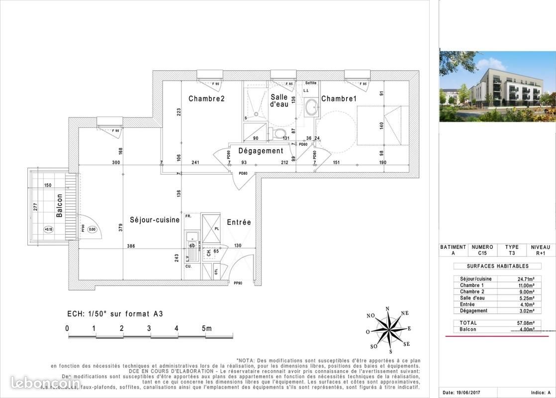 Appartement à louer, 57m², Le Coudray