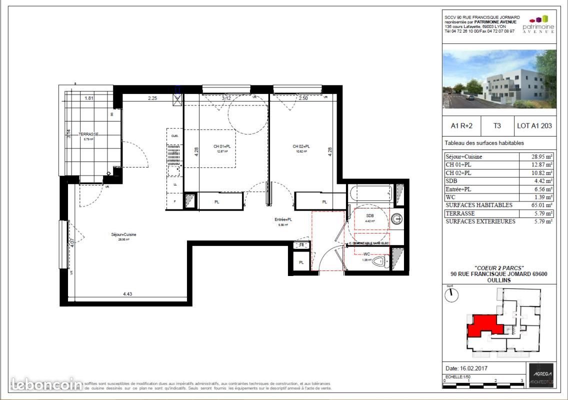 Appartement à louer, 64m², Oullins