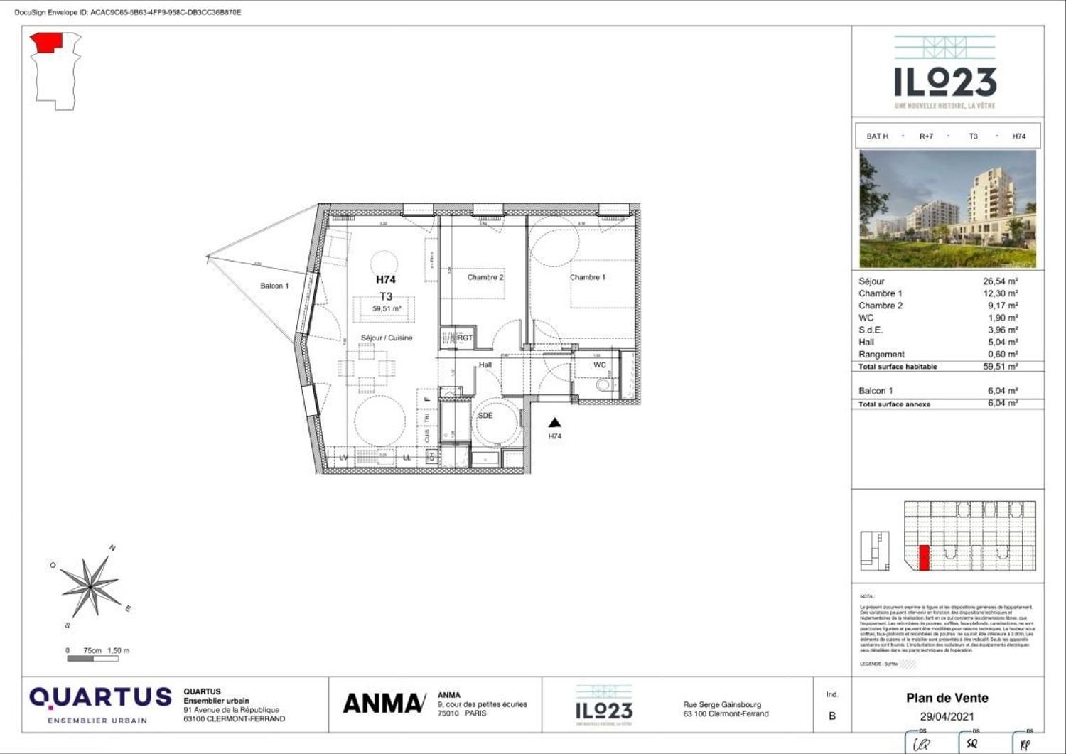 Appartement à louer, 59m², Clermont-Ferrand
