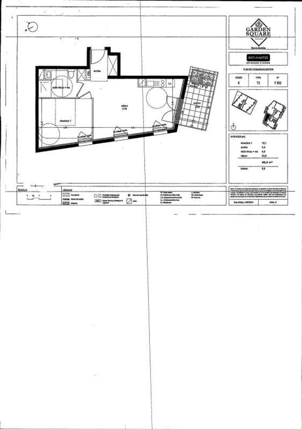 Appartement à louer, 45m², Saint-Herblain