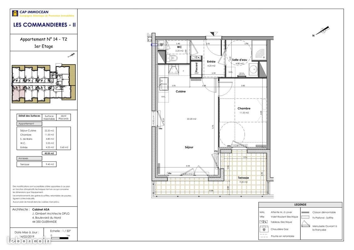 Appartement à louer, 45m², Saint-Nazaire