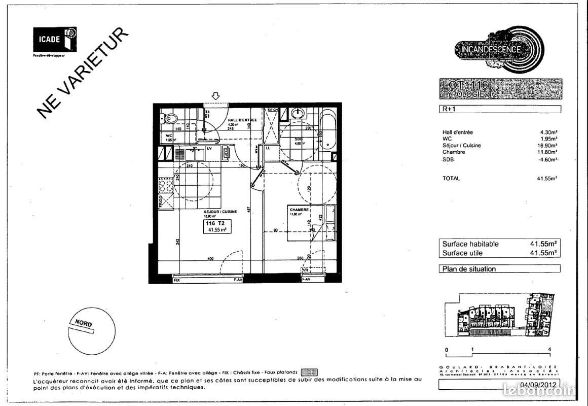 Appartement à louer, 41m², Lille