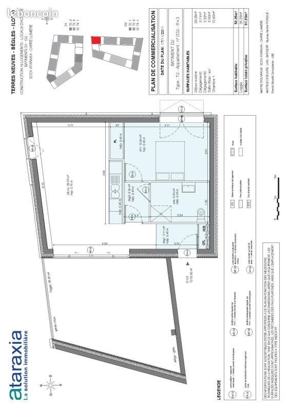 Appartement à louer, 52m², Bègles