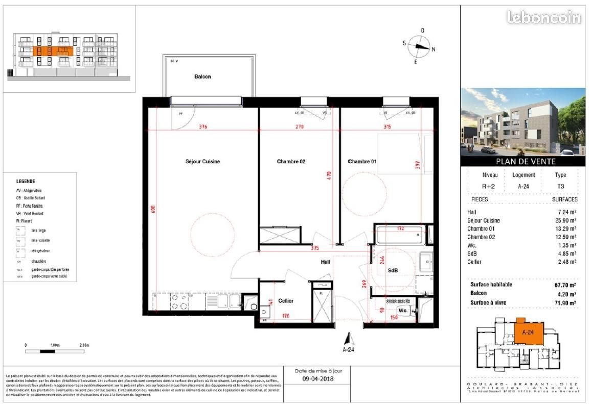 Appartement à louer, 67m², Haubourdin