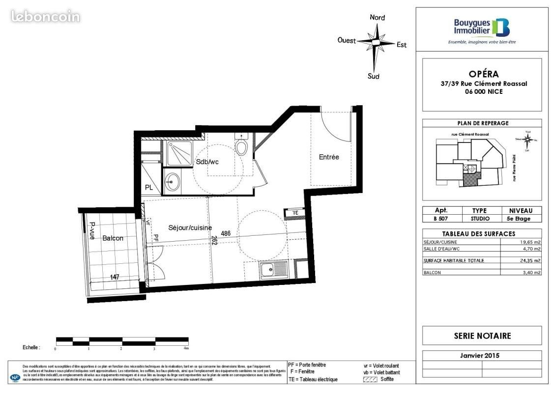 Appartement à louer, 24m², Nice