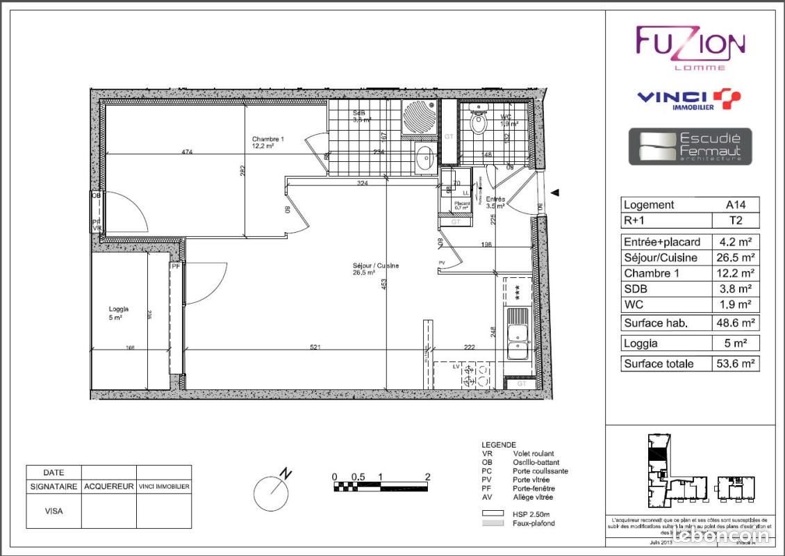 Appartement à louer, 53m², Lille