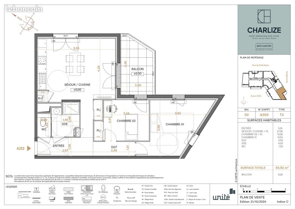 Appartement à louer, 63m², Saint-Sébastien-sur-Loire