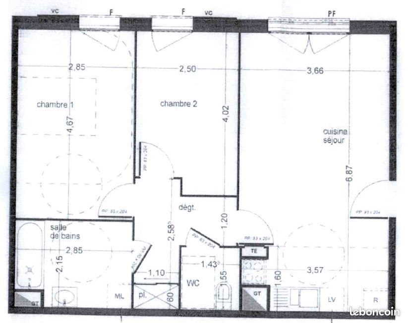 Appartement à louer, 60m², Margny-lès-Compiègne