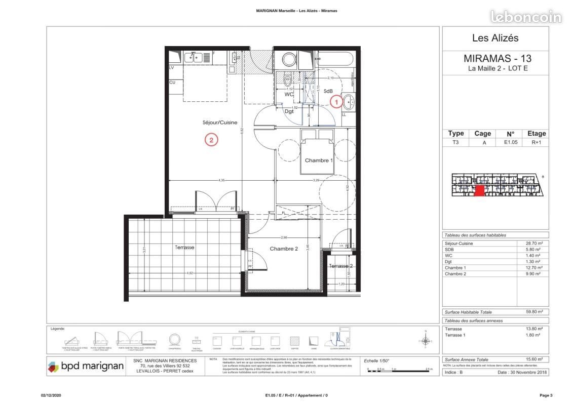 Appartement à louer, 59m², Miramas