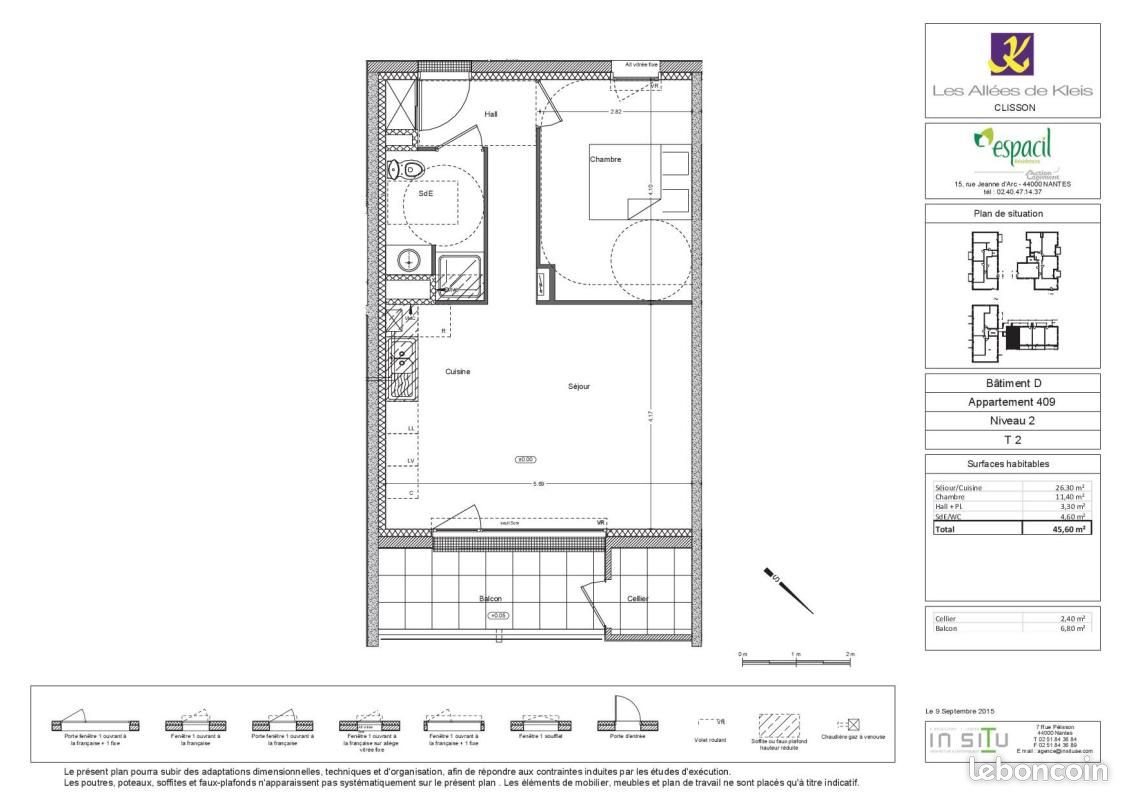 Appartement à louer, 45m², Clisson
