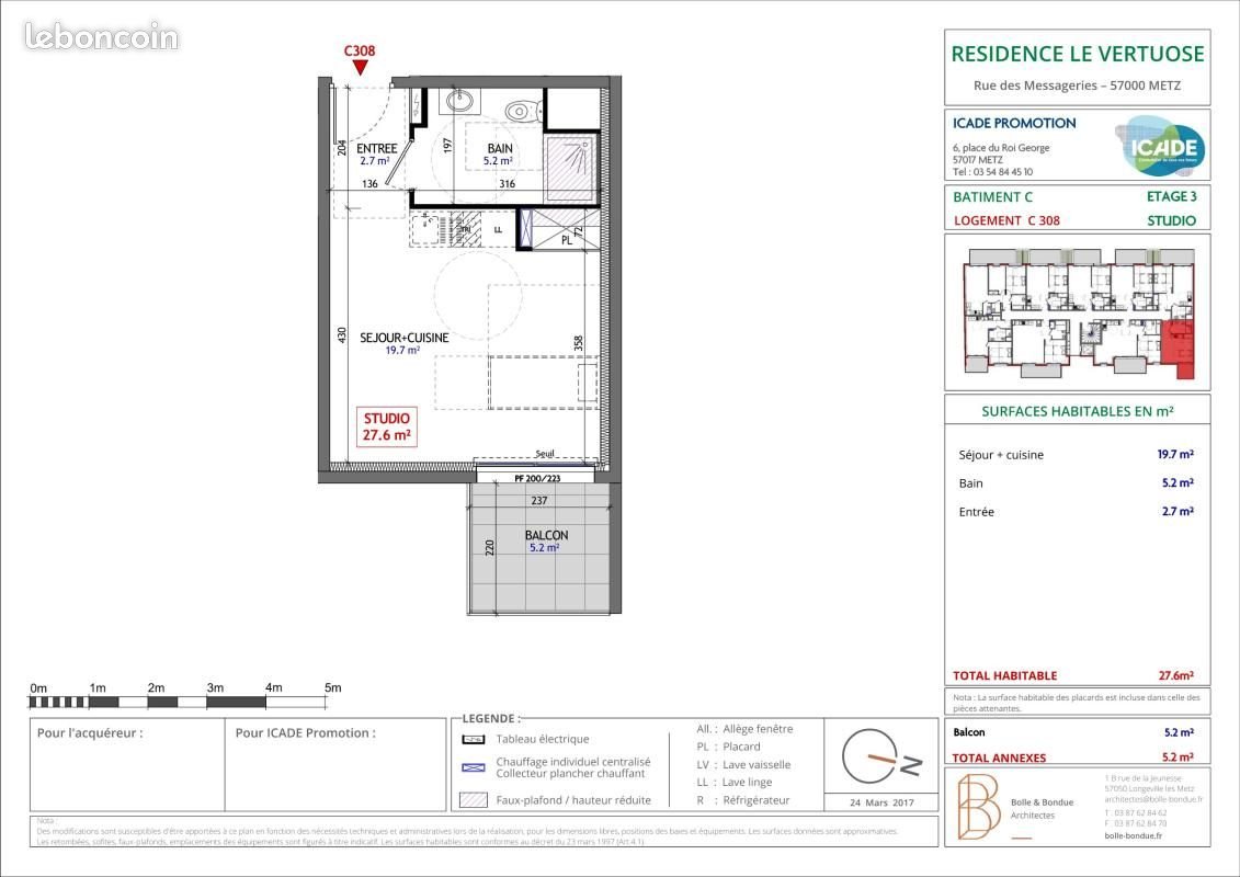 Appartement à louer, 27m², Metz