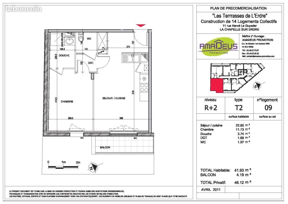 Appartement à louer, 41m², La Chapelle-sur-Erdre