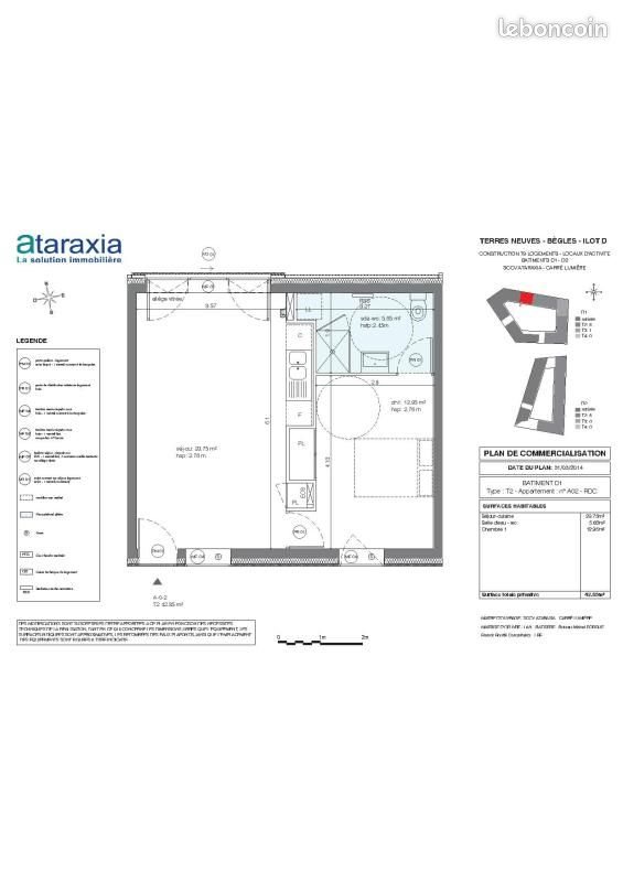 Appartement à louer, 42m², Bègles