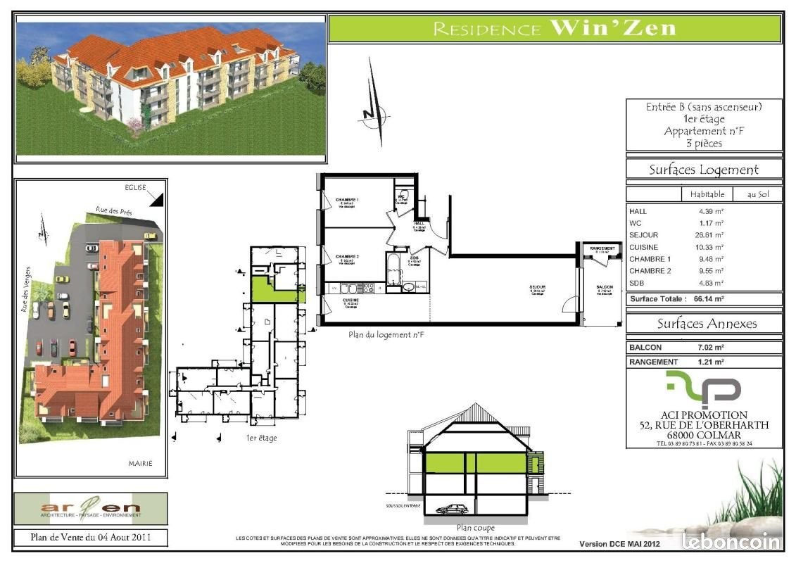 Appartement à louer, 66m², Wintzenheim