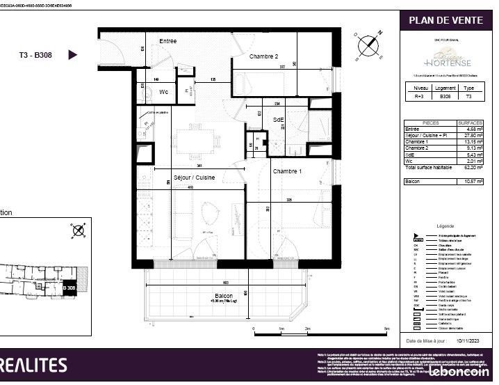 Appartement à louer, 63m², Challans