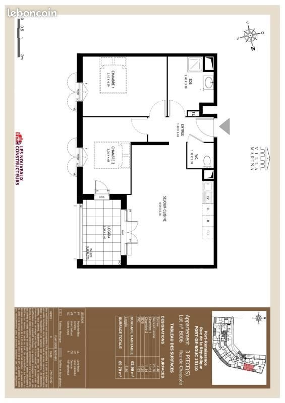 Appartement à louer, 62m², Port-de-Bouc