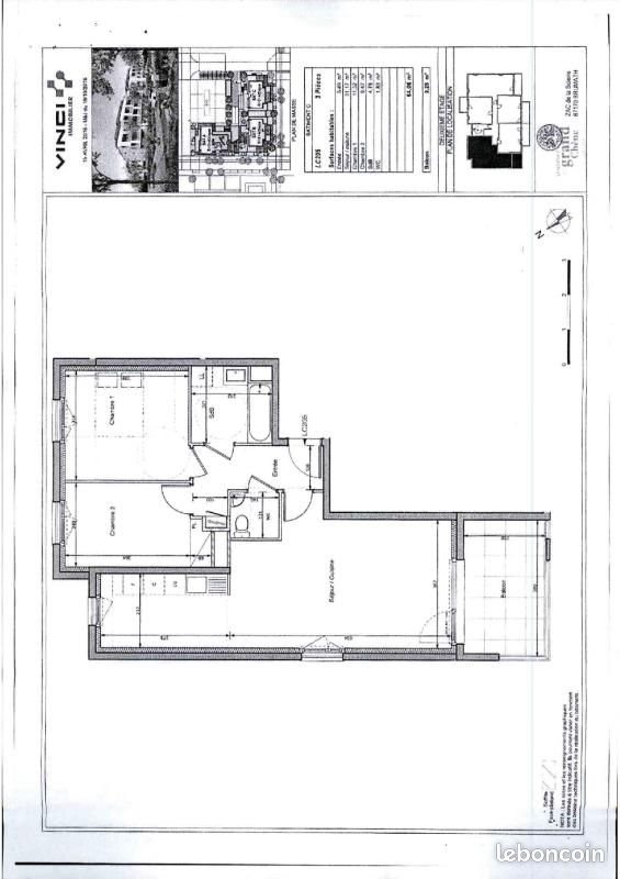 Appartement à louer, 64m², Brumath