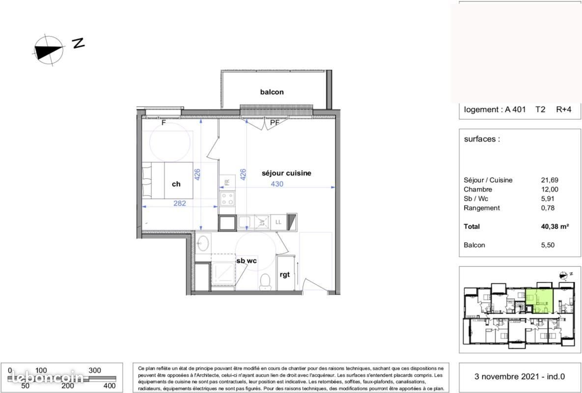 Appartement à louer, 40m², Maromme