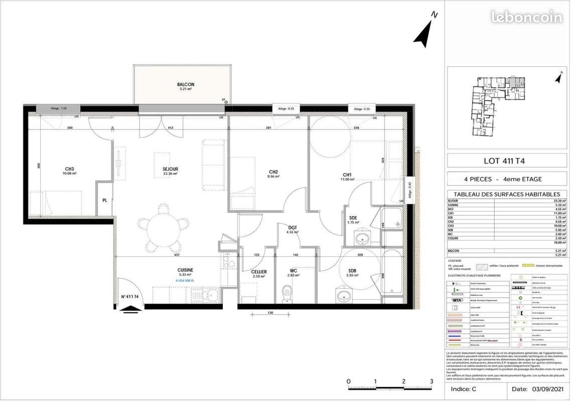 Appartement à louer, 76m², Poitiers