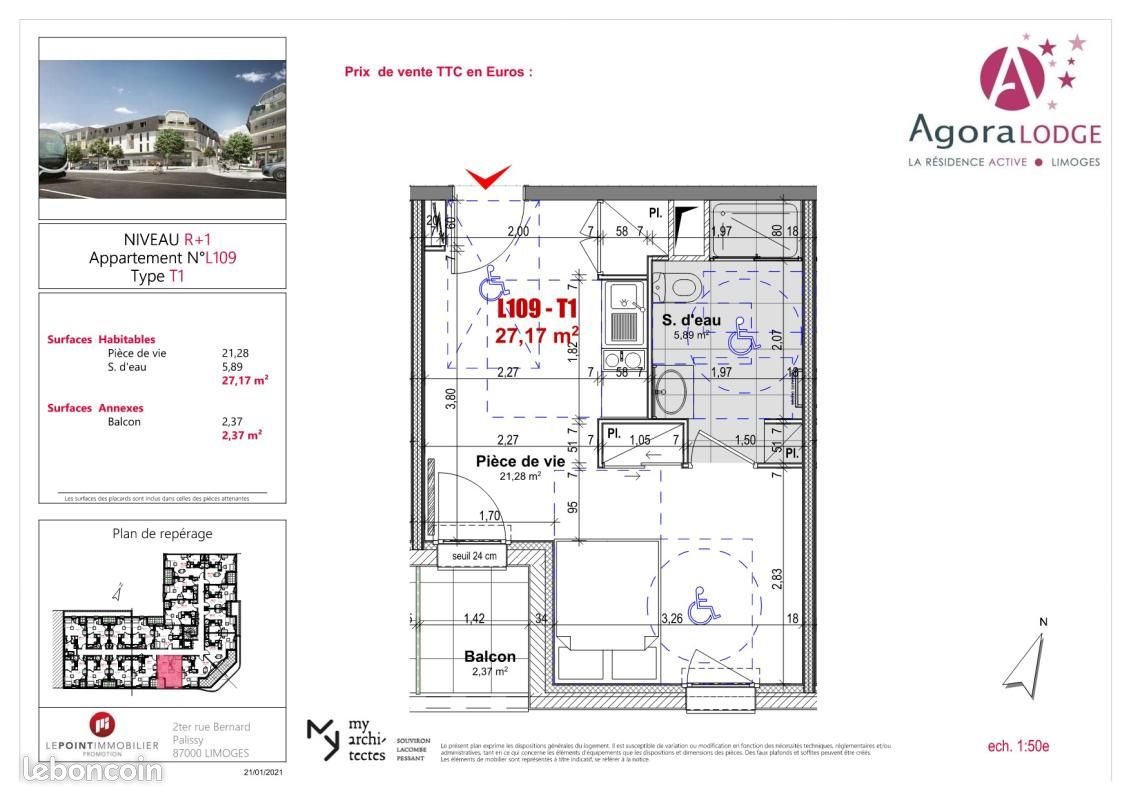 Appartement à louer, 27m², Limoges