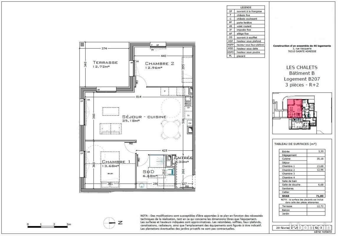 Appartement à louer, 71m², Sainte-Adresse