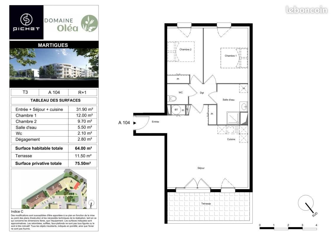 Appartement à louer, 64m², Martigues