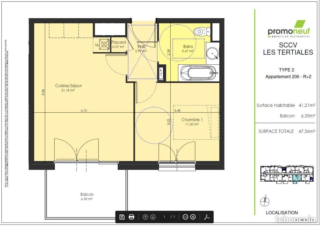 Appartement à louer, 41m², Valenciennes