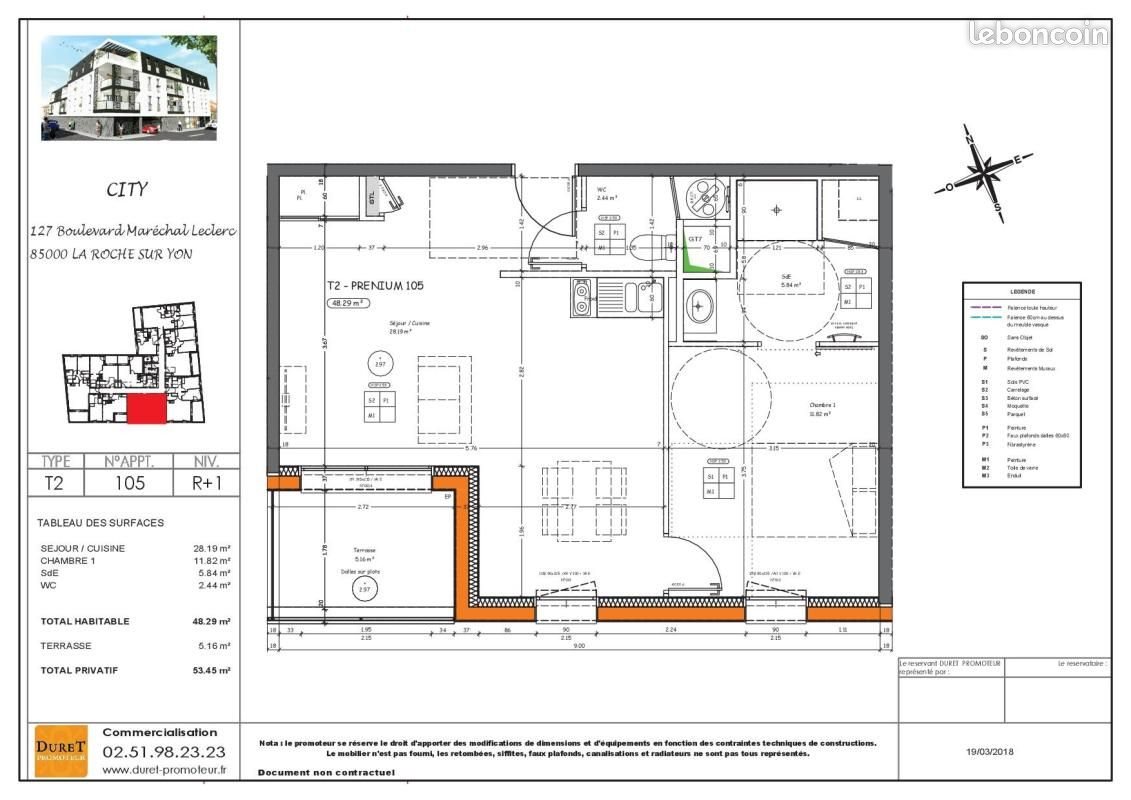 Appartement à louer, 48m², La Roche-sur-Yon