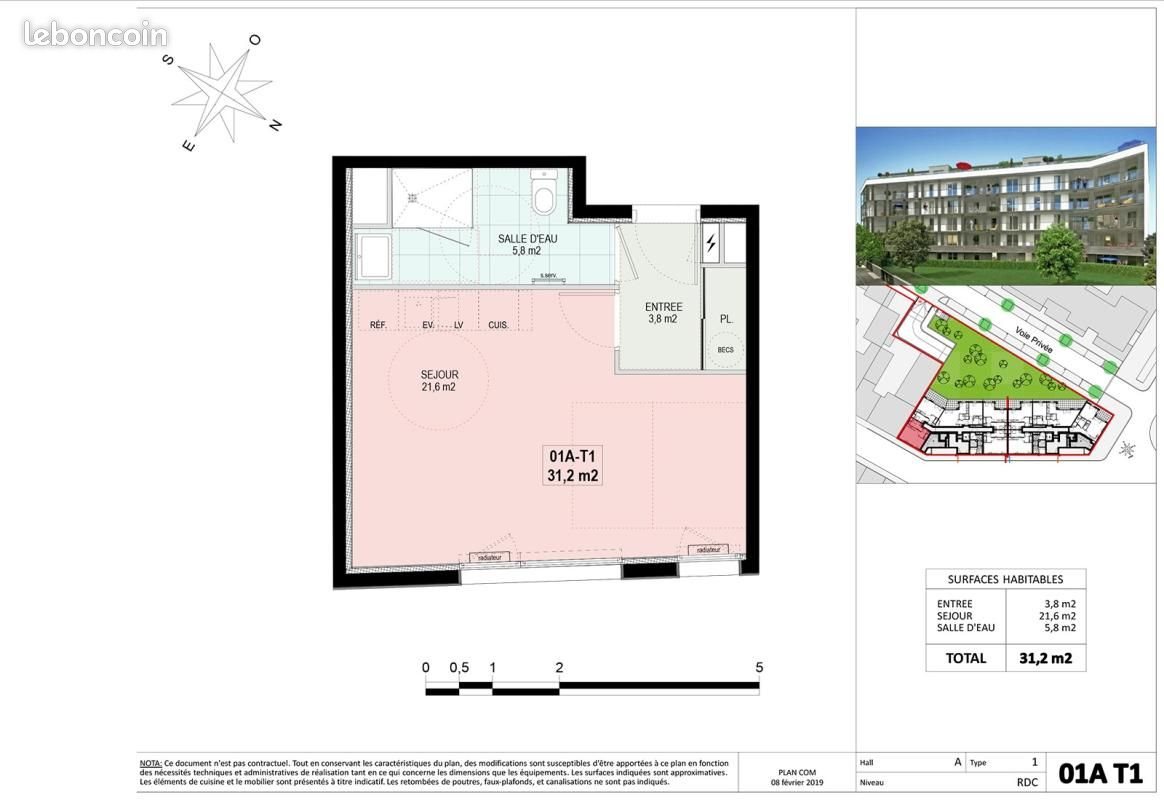 Appartement à louer, 31m², Reims
