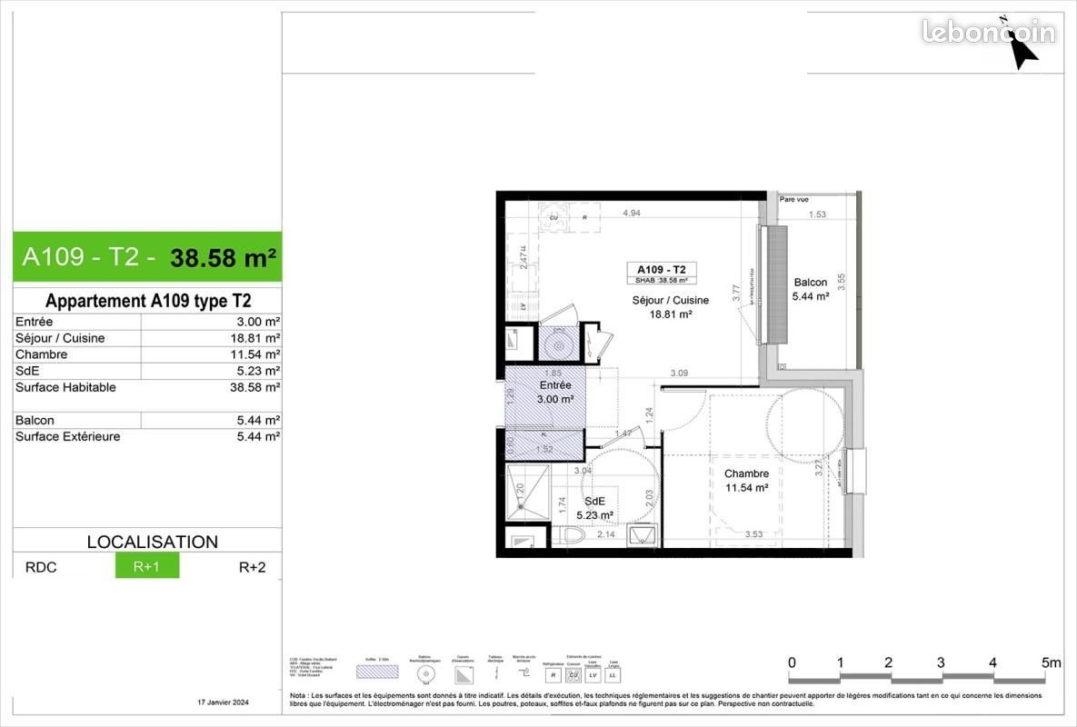Appartement à louer, 38m², Carpiquet