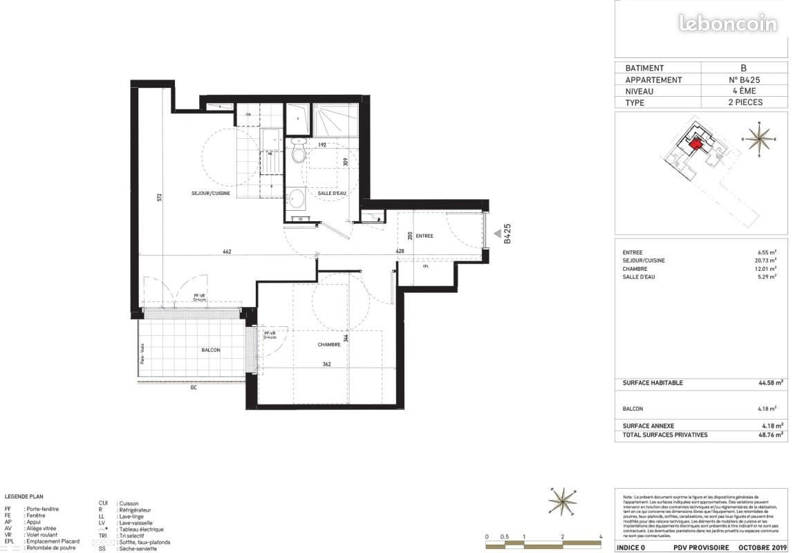 Appartement à louer, 44m², Drancy