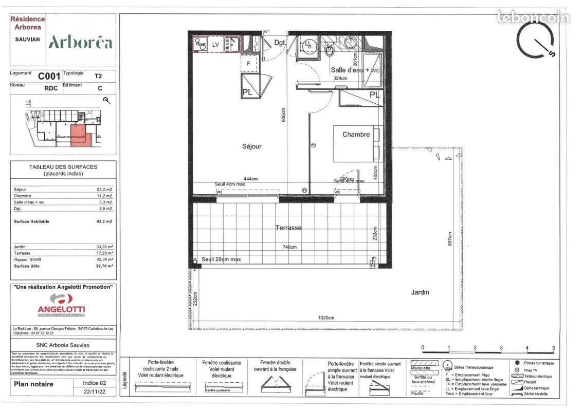 Appartement à louer, 42m², Sauvian