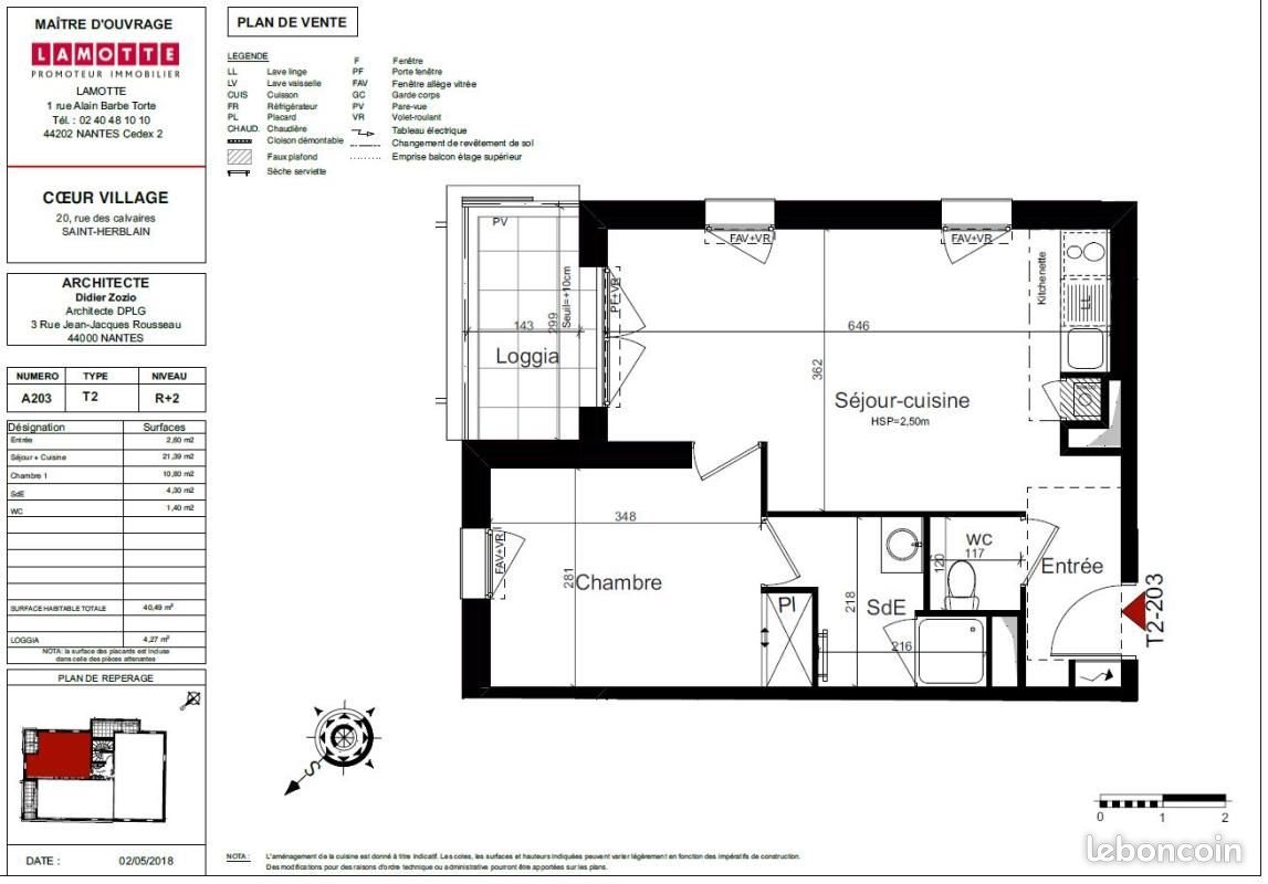 Appartement à louer, 40m², Saint-Herblain