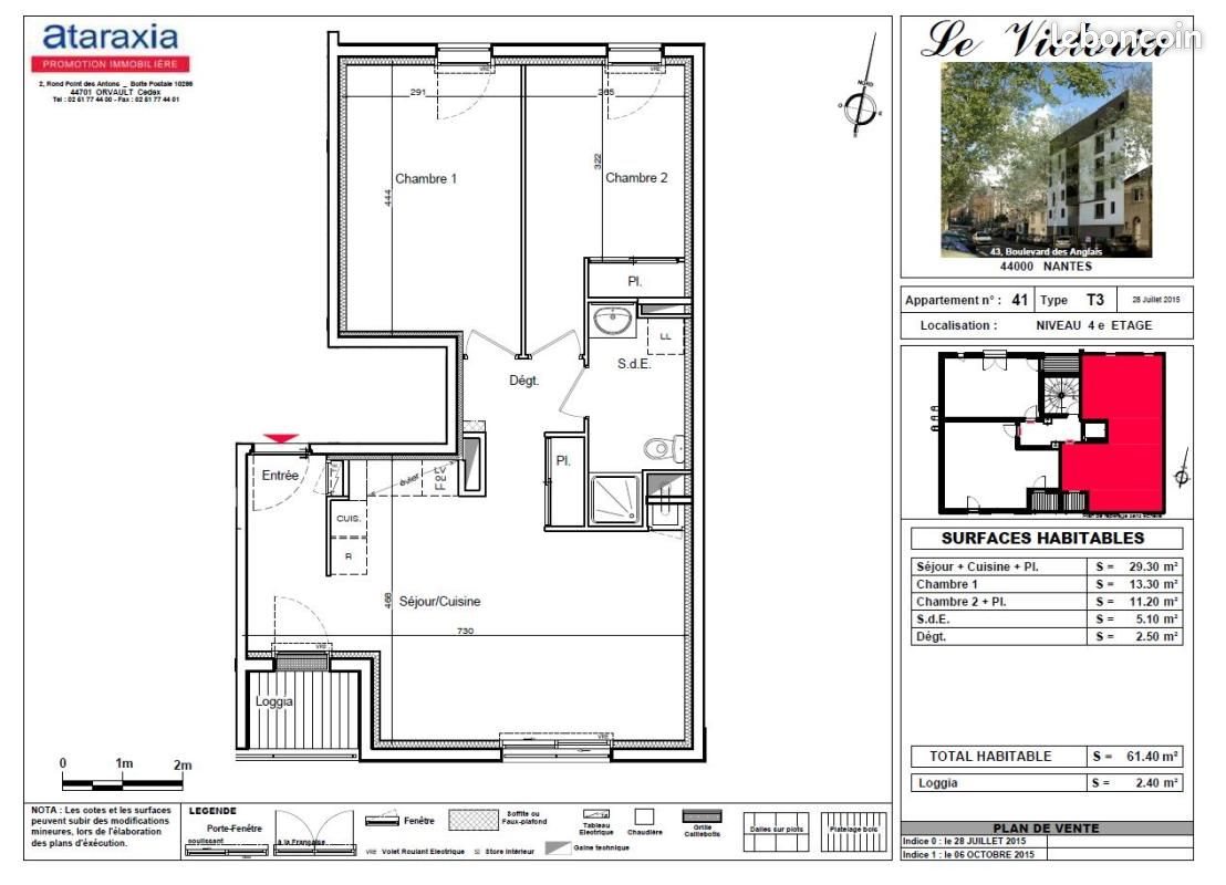 Appartement à louer, 61m², Nantes