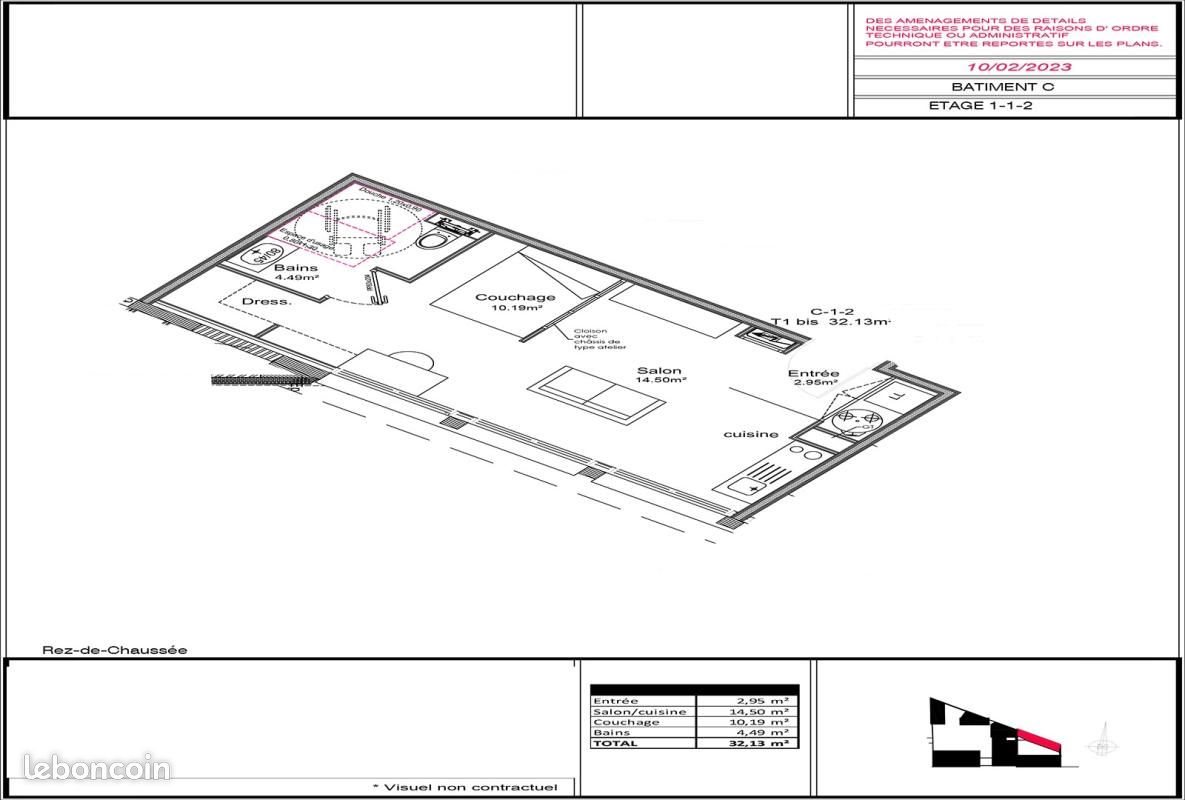 Appartement à louer, 32m², Laval