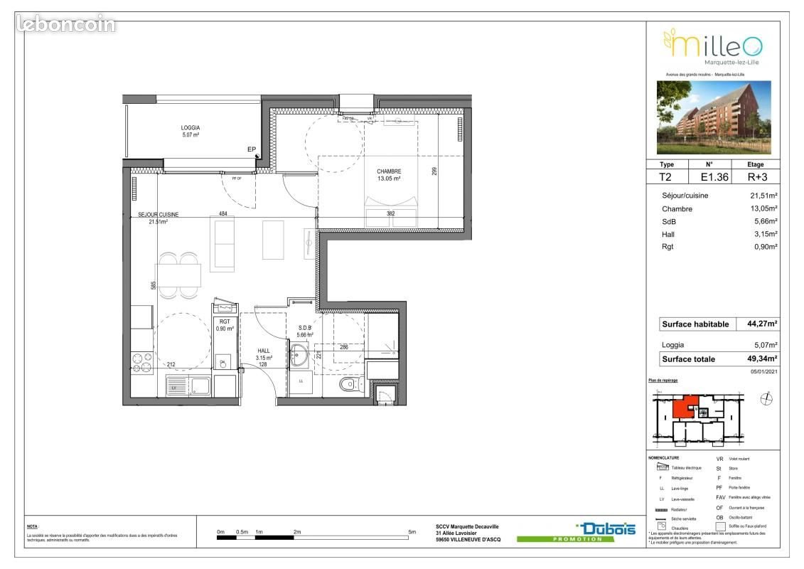 Appartement à louer, 44m², Marquette-lez-Lille