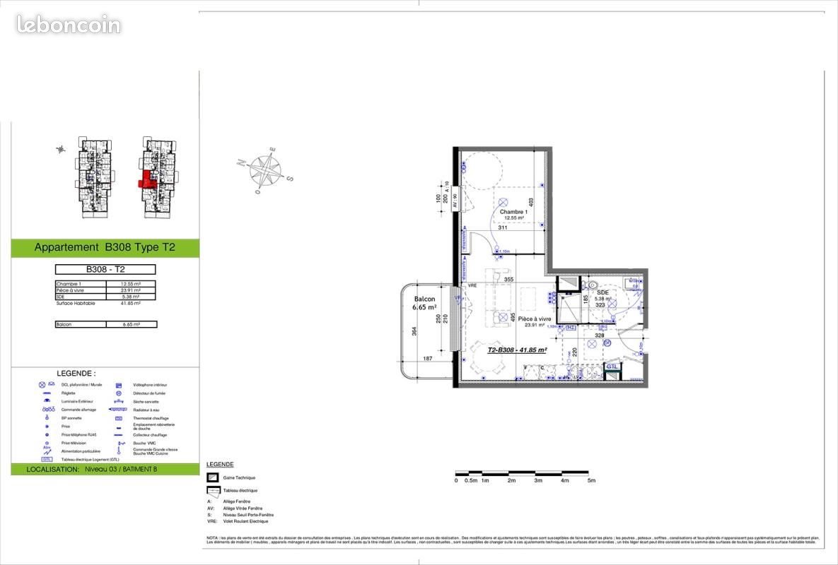 Appartement à louer, 41m², Ifs