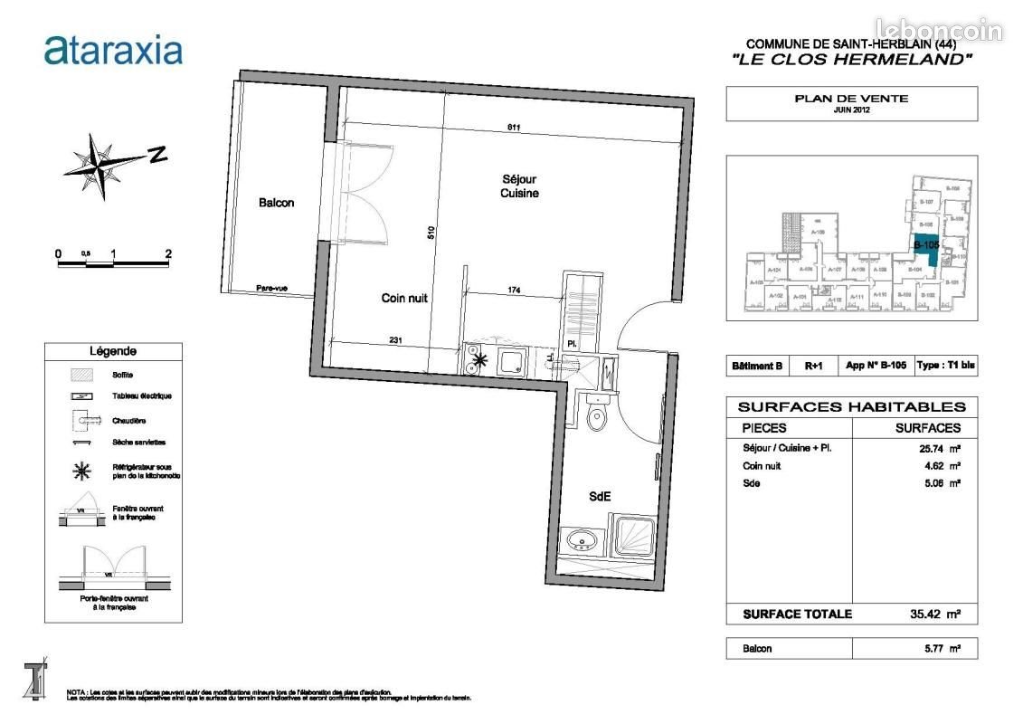 Appartement à louer, 35m², Saint-Herblain