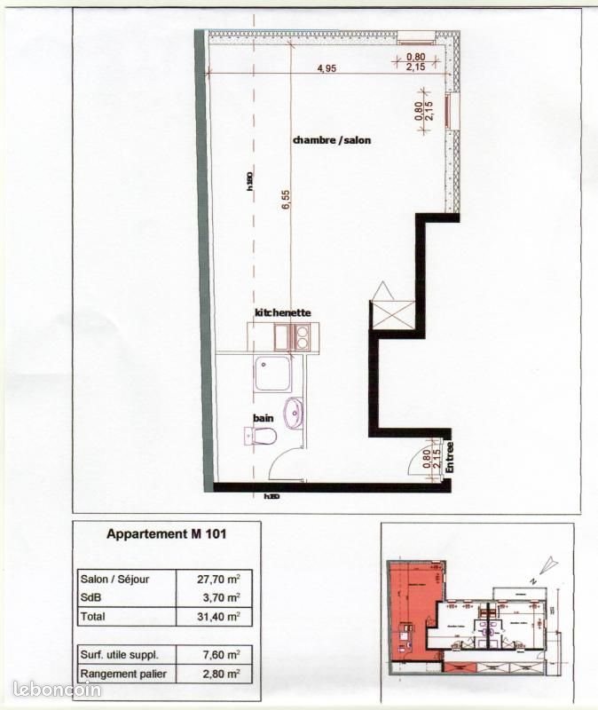 Appartement à louer, 29m², Nantes