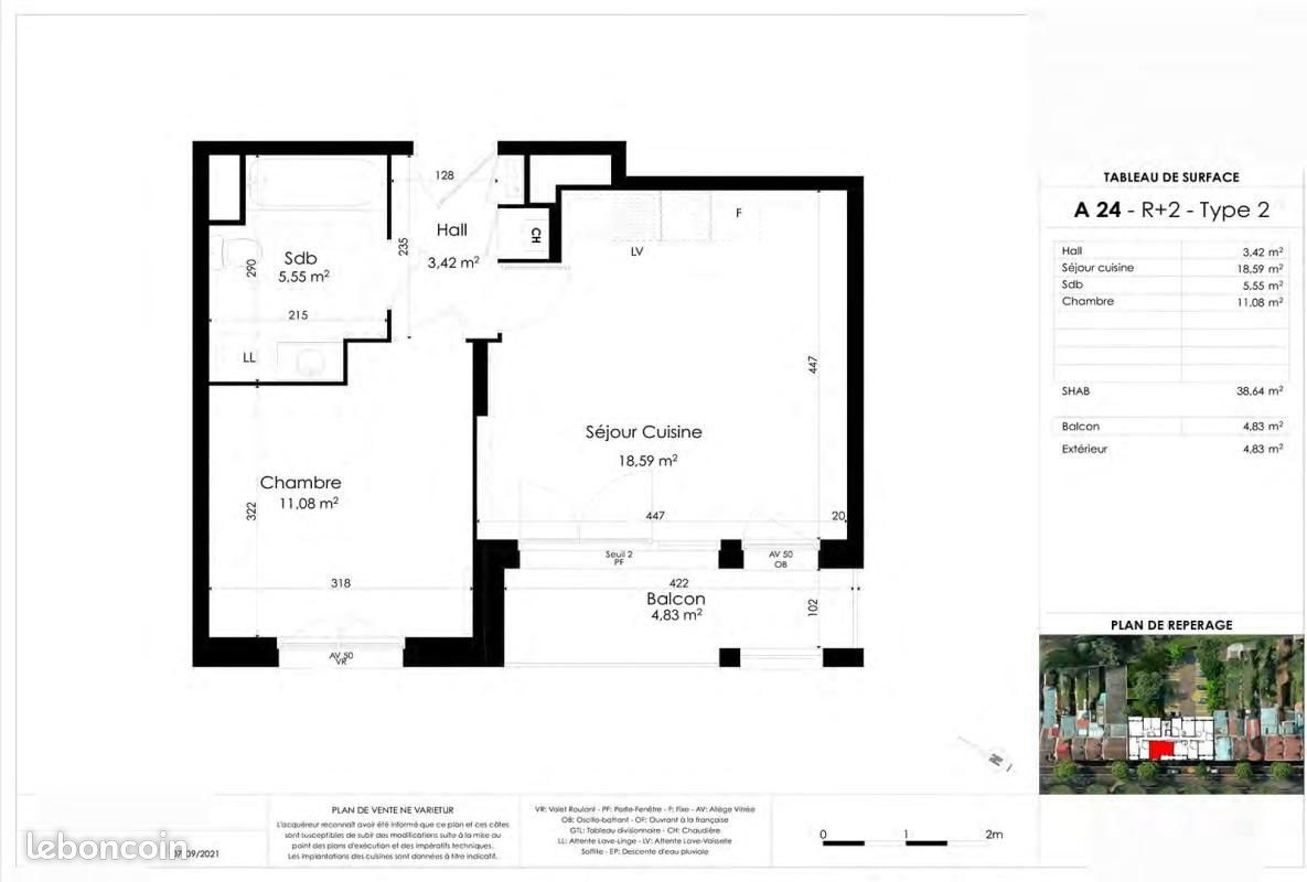 Appartement à louer, 38m², Loos