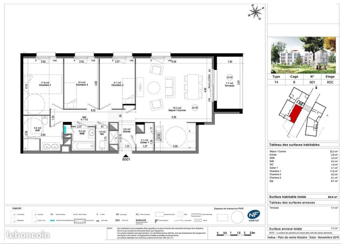 Appartement à louer, 84m², Orvault