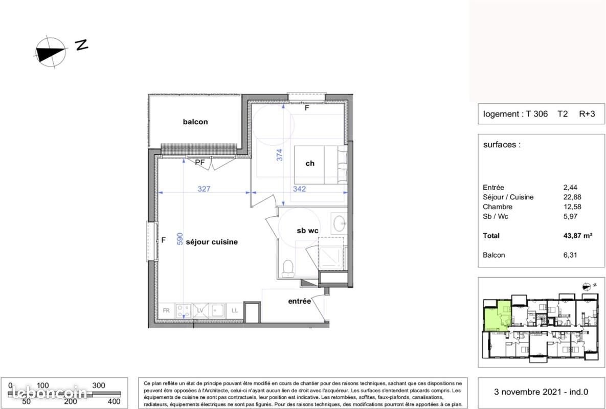 Appartement à louer, 43m², Maromme