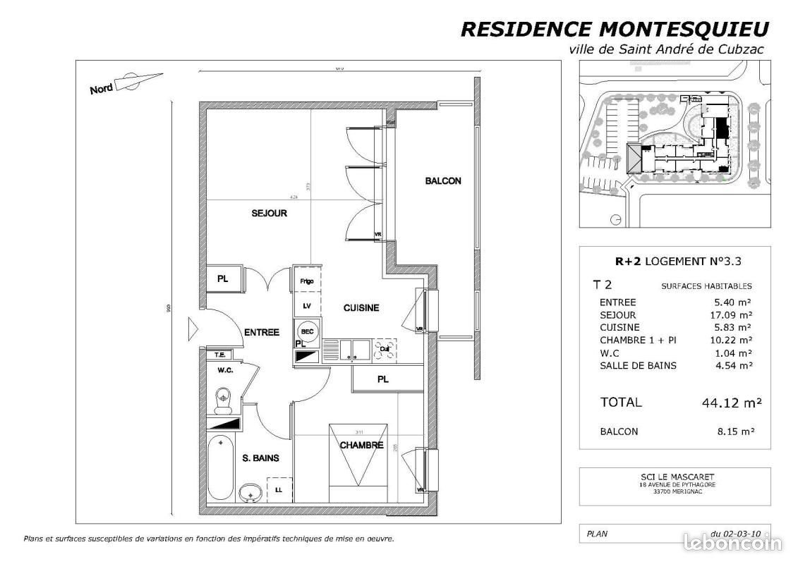 Appartement à louer, 44m², Saint-André-de-Cubzac