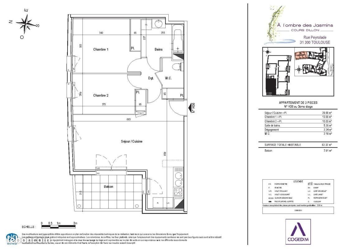 Appartement à louer, 62m², Toulouse