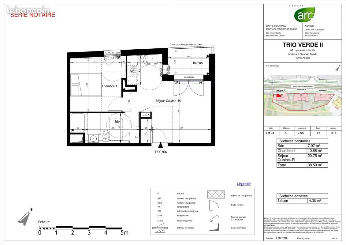 Appartement à louer, 38m², Angers