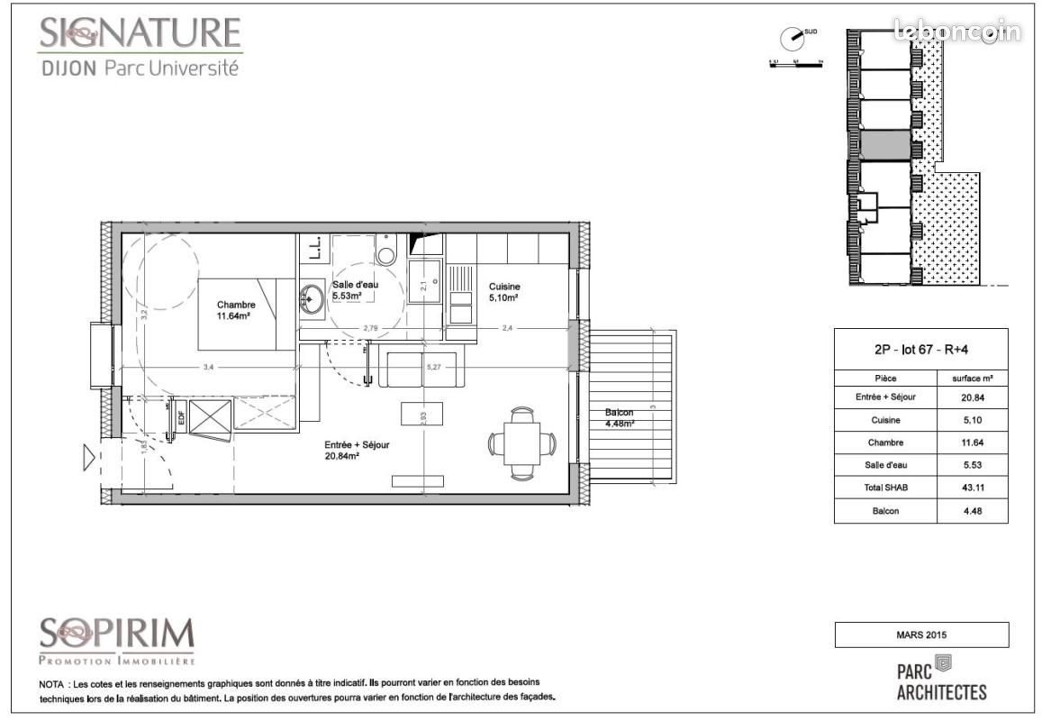 Appartement à louer, 43m², Dijon